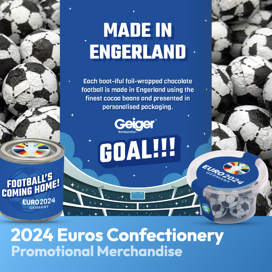 Football themed confectionery from Geiger promotional products.