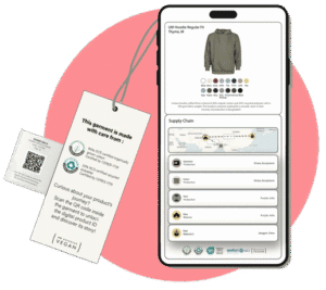 branded clothing with traceability QR code